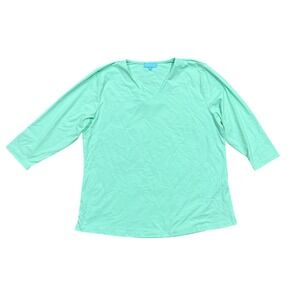 Anthony's Apparel Women's XL V-Neck 3/4 Sleeve Mint Green Tunic Top